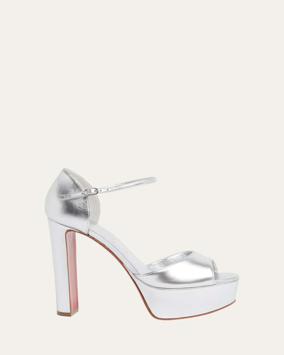 Sandaloo Metallic Red Sole Platform Sandals